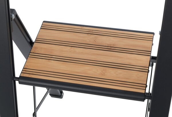 Černý hliníkový protiskluzový skládací žebřík Wenko Stepladder II