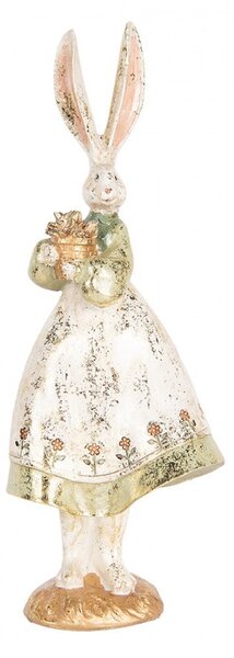 Dekorace figurka zaječice v šatech zdobená zlatou patinou - 12*9*33 cm - Clayre & Eef