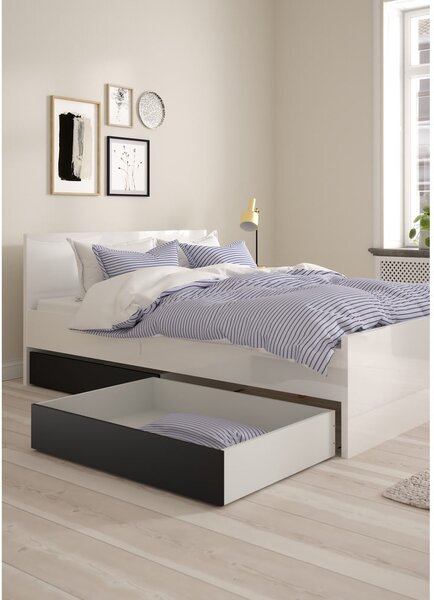 Černé šuplíky pod postel v sadě 2 ks 90x190/140x190 cm Naia – Tvilum