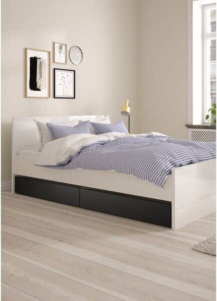 Černé šuplíky pod postel v sadě 2 ks 90x190/140x190 cm Naia – Tvilum