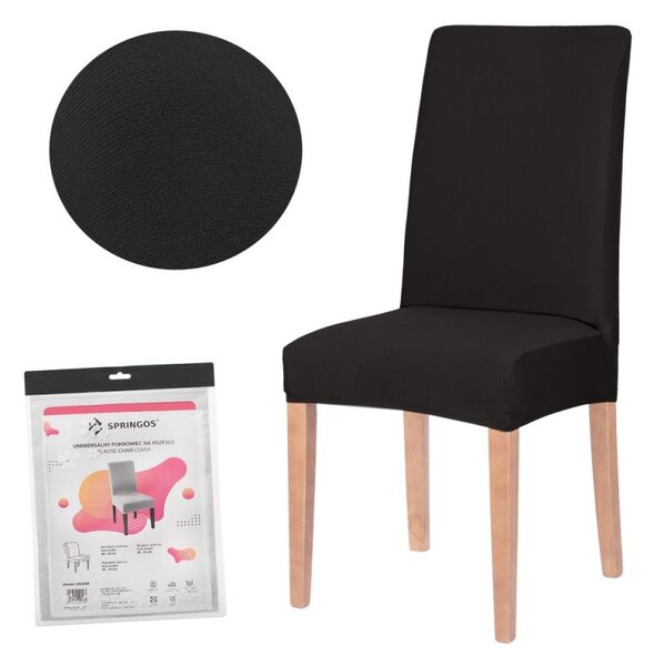 Potah na židli elastický, černý SPRINGOS SPANDEX