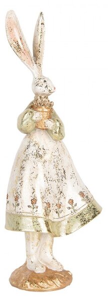 Dekorace figurka zaječice v šatech zdobená zlatou patinou - 12*9*33 cm - Clayre & Eef