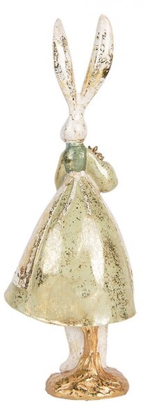 Dekorace figurka zaječice v šatech zdobená zlatou patinou - 12*9*33 cm - Clayre & Eef