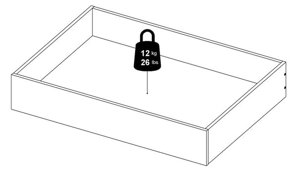 Bílé šuplíky pod postel v sadě 2 ks 90x190/140x190 cm Naia – Tvilum