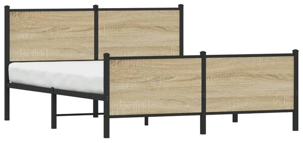 Kovový rám postele bez matrace dub sonoma 140 x 200 cm 3301361