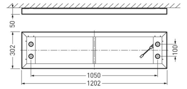 2350 G4 D2 PW19 40/30/ML-8MC ET Svítidlo přisazené 36/30W 4000/3000lm obdélník IP20 3000&4000K