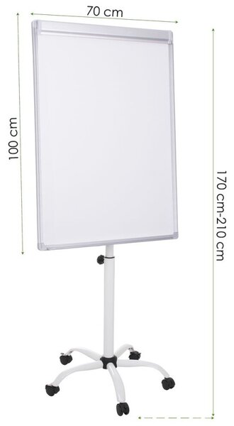 Magnetický Flipchart 100x70 cm popisovatelný, bílý SPRINGOS
