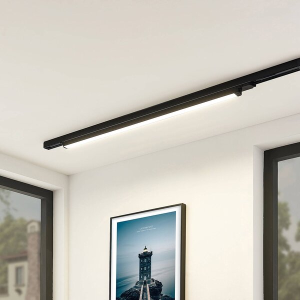 Arcchio LED lištové svítidlo Harlow, černé, 109 cm, 4 000 K, Černá, Pracovna / kancelář, Hliník, Moderní