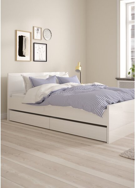 Bílé šuplíky pod postel v sadě 2 ks 90x190/140x190 cm Naia – Tvilum