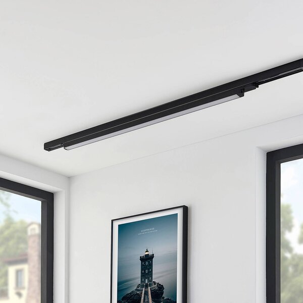 Arcchio LED lištové svítidlo Harlow, černé, 109 cm, 4 000 K, Černá, Pracovna / kancelář, Hliník, Moderní