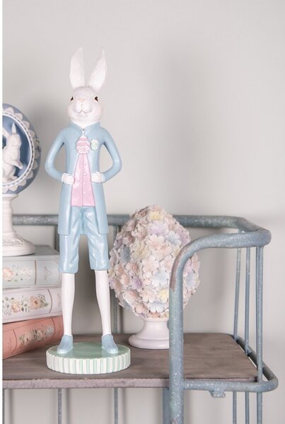 Pastelová dekorace vajíčko z květů na podstavci - Ø 12*19 cm - Clayre & Eef