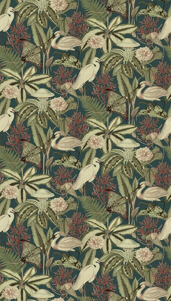 Vliesová obrazová tapeta na zeď, zelená, ptáci, listy, FW4061-3, Feature Walls, Decoprint