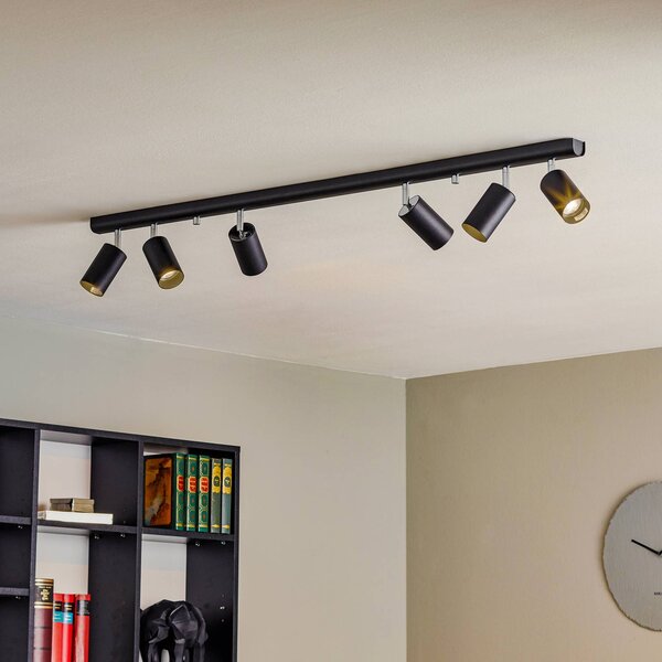 Nowodvorski Lighting Stropní bodové světlo Eye Spot šestilampové, černé, stmívatelný, Černá, Obývací pokoj / jídelna, kov, Moderní