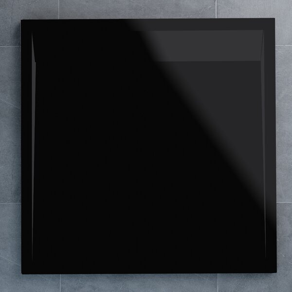 SanSwiss WIQ 090 06 154 Sprchová vanička čtvercová 90×90 cm černá, kryt černý, skládá se z WIQ 090 154 a BWI 090 06 154