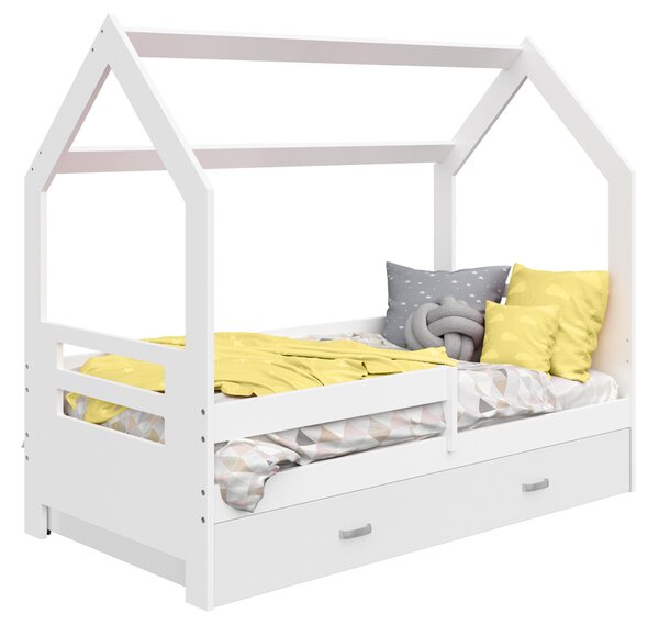AMI nábytek Dětská postel DOMEČEK D3B 80x160cm masiv bílá