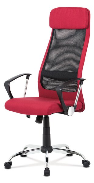 Kancelářská židle s houpacím mechanismem v kombinaci bordó látka a černá MESH KA-V206 BOR