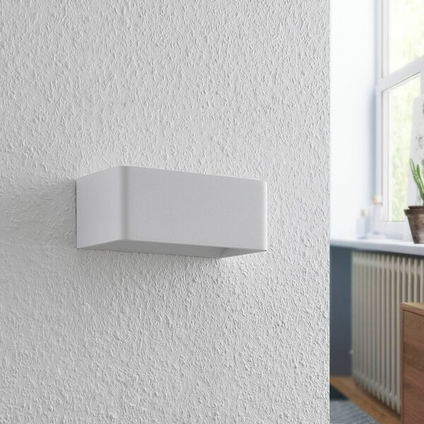 Arcchio LED nástěnné svítidlo Karam, 20 cm, bílé, kov, nahoru/dolů, Bílá / opál, Obývací pokoj / jídelna, Hliník, Moderní