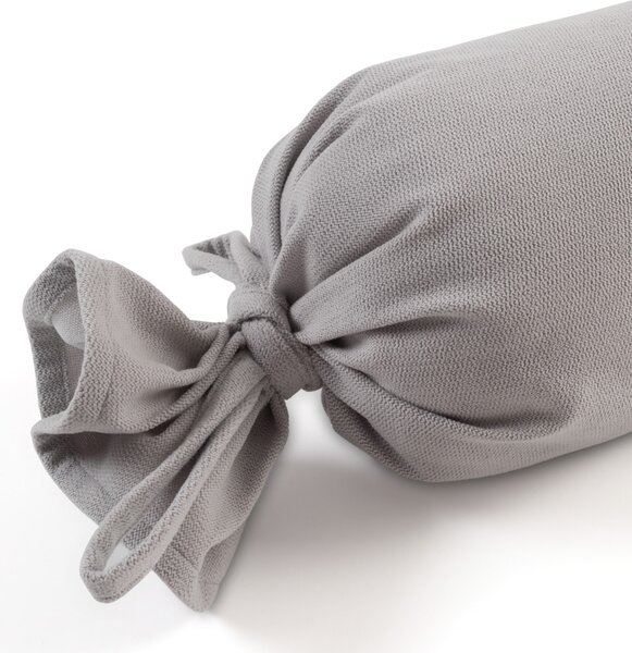 Biante Polštář válec bonbon Velur VLR-002 Světle šedý 15x40 cm