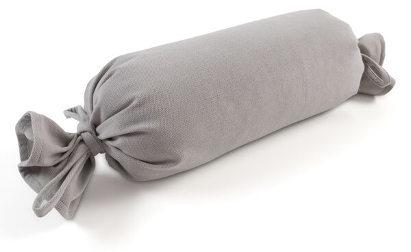 Biante Polštář válec bonbon Velur VLR-002 Světle šedý 15x40 cm