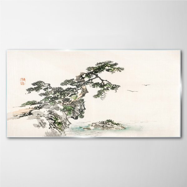 Obraz na skle Obraz na skle Abstrakce pobřeží stromu