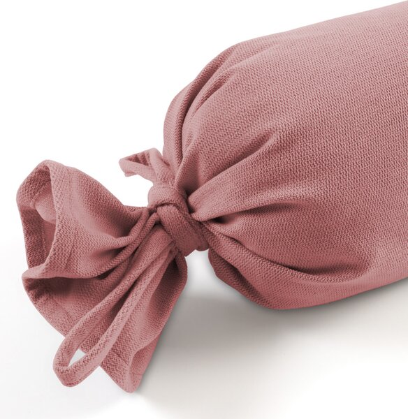 Biante Polštář válec bonbon Velur VLR-001 Starorůžový 15x40 cm