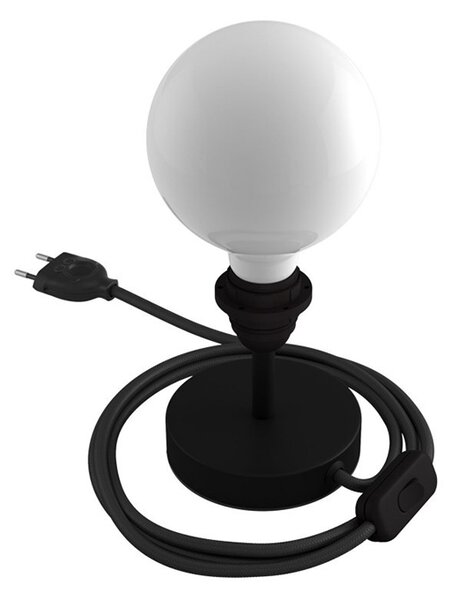 Kovová stolní lampa retro Alzaluce Metal - s úchytem pro stínidlo Délka: 5 cm, Barva: matná černá