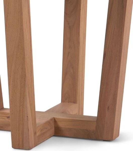 Hnědý akátový kulatý jídelní stůl Kave Home Nahla 90 cm
