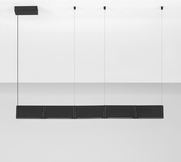Nova Luce Černé kovové závěsné LED světlo Flusso 124 cm