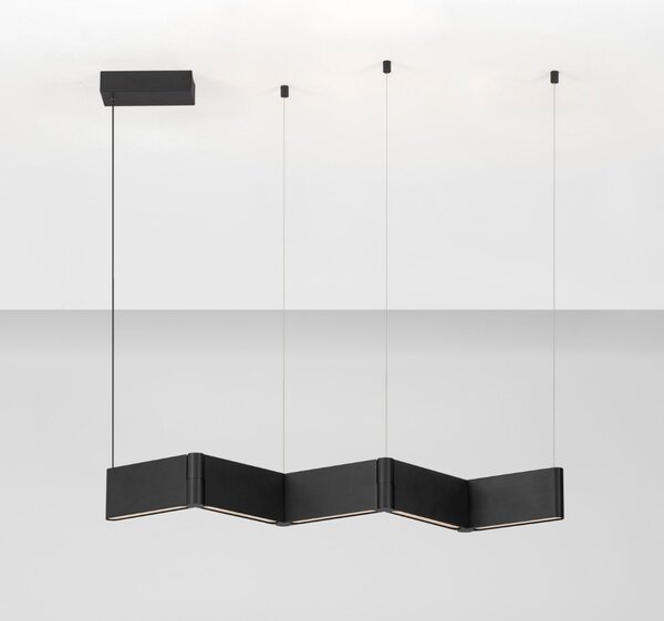 Nova Luce Černé kovové závěsné LED světlo Flusso 124 cm
