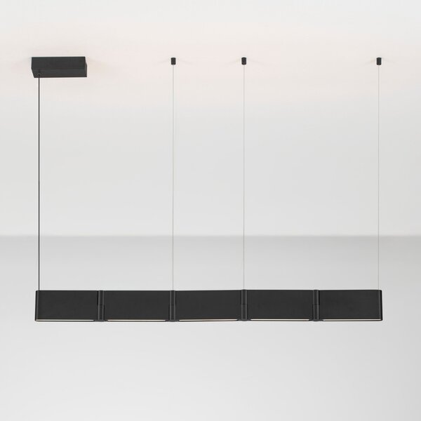 Nova Luce Černé kovové závěsné LED světlo Flusso 124 cm