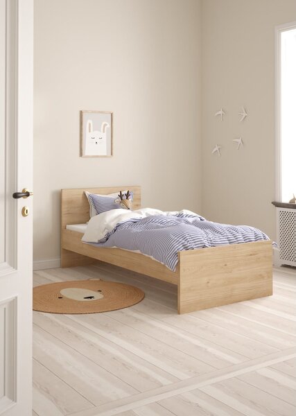 Jednolůžková postel v dekoru dubu v přírodní barvě 90x190 cm Naia – Tvilum