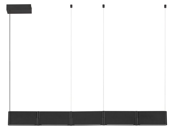 Nova Luce Černé kovové závěsné LED světlo Flusso 124 cm