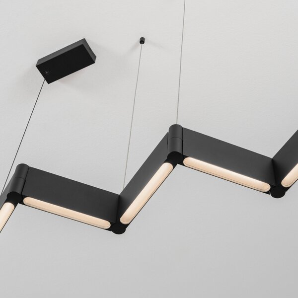 Nova Luce Černé kovové závěsné LED světlo Flusso 124 cm