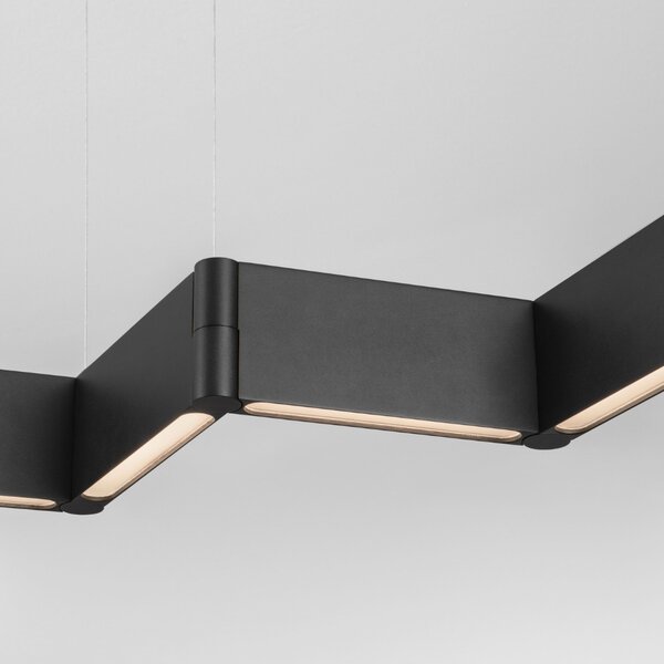 Nova Luce Černé kovové závěsné LED světlo Flusso 124 cm
