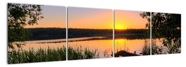 Obrázek jezera se západem slunce (160x40cm)