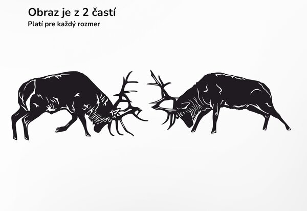 Drevko Dřevěná dekorace na zeď Souboj jelenů