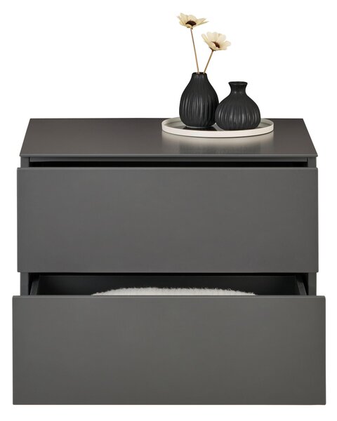KOMODA, antracitová, 60/44/50 cm Dieter Knoll - Šuplíkové komody