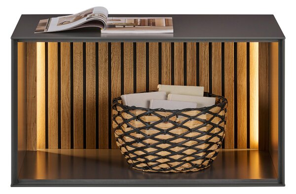 REGÁLOVÝ DÍL, dub, antracitová, barvy dubu, 80/44/50 cm Dieter Knoll - TV stolky & komody pod TV