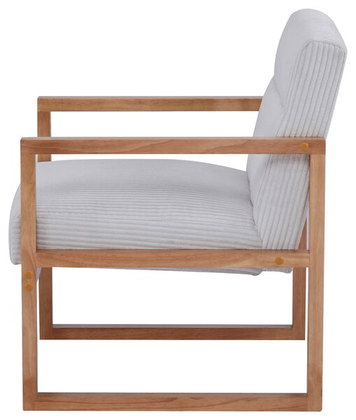 KŘESLO, dřevo, textil, béžová Ti'me - Křesla klasická