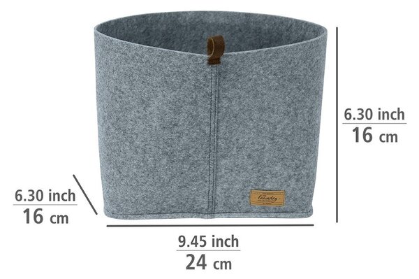 Šedý textilní organizér Wenko Felt, 24 x 16 cm