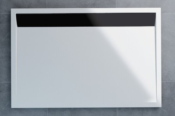 SanSwiss WIA 80 100 06 04 Sprchová vanička obdélníková 80×100 cm bílá, kryt černý, skládá se z WIA 80 100 04 a BWI 100 06 04