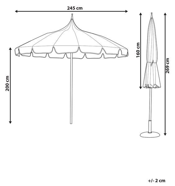 Slunečník 245 cm MINOA Modrá