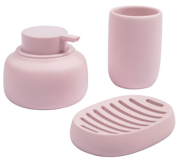 Růžový plastový stojan na zubní kartáčky Kave Home Chia