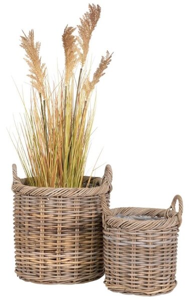Nordic Living Set dvou ratanových úložných košů Gilon 40/30 cm