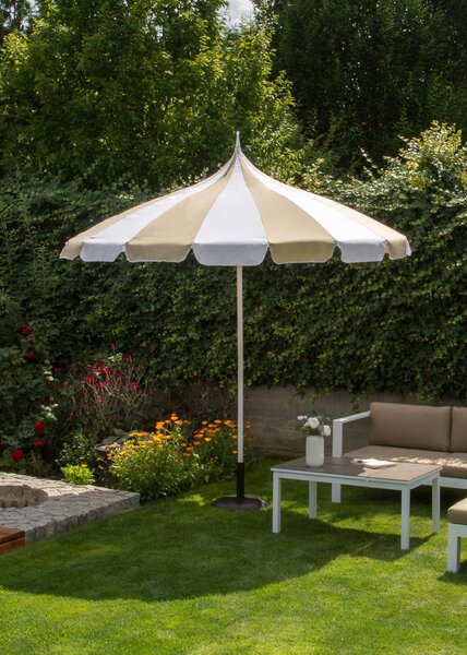 Slunečník 245 cm MINOA Bílá/Béžová