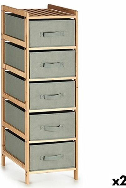 Kipit Šedý dřevěný prádelník - 34 x 103 x 36 cm (2 kusy)