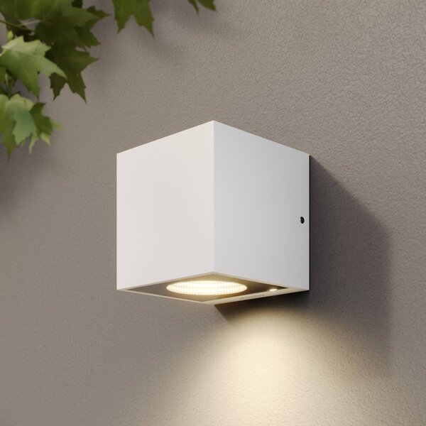 Arcchio LED venkovní nástěnné svítidlo Tassnim, 1-žárovková, bílá, IP65, stmívatelný, Bílá / opál, Hliník, Moderní