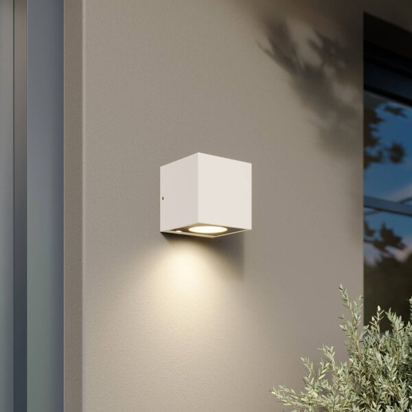 Arcchio LED venkovní nástěnné svítidlo Tassnim, 1-žárovková, bílá, IP65, stmívatelný, Bílá / opál, Hliník, Moderní