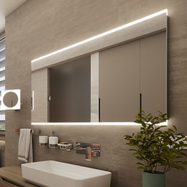 Zrcadlo do koupelny 100x70 s osvětlením nahoře a dole NIMCO ZP 12004