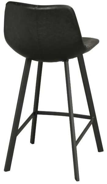 Černá koženková barová židle ROWICO AUBURN 65 cm